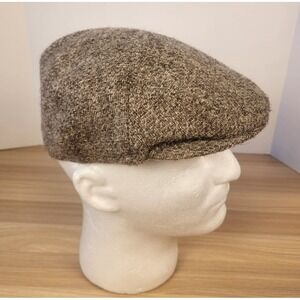 Pure British Wool Flat Cap Driving Golf Hat Size 6 7/8 Wall End Weaving Workshop